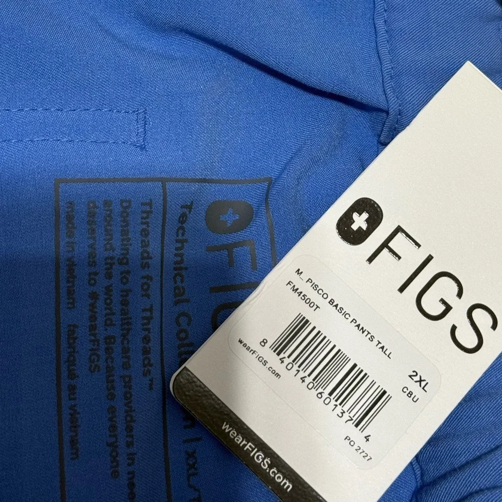 NEW Figs Ceil Blue Pisco Basic Scrub Pants Size XXL Tall